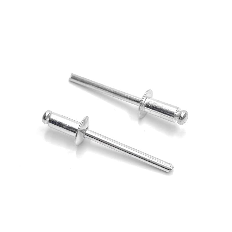 ISPINNER 100pcs 3/16" x 3/8" Aluminum Blind Rivets, 4.8 x 10mm Pop Rivets, Pack of 100 (Silver) - Image 1
